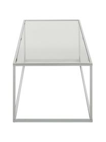 Mesa de centro Maya, tablero de vidrio, Tablero: vidrio laminado, Estructura: metal cromado, Transparente, cromo, An 110 x F 50 cm