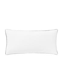 Poszewka na poduszkę z perkalu Daria, Biały, ciemny szary, S 40 x D 80 cm