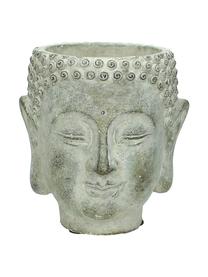 Portavaso viso di design in cemento Head, Cemento, Grigio, Larg. 13 x Alt. 14 cm