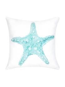 Poszewka na poduszkę Korallion, 100% bawełna, Niebieski, biały, S 40 x D 40 cm