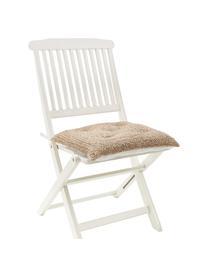 Cojín para silla de yute Justina, Parte delantera: 100% yute, Parte trasera: 100% algodón, Beige, blanco, An 40 x L 40 cm