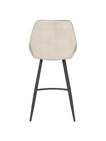 Krzesło barowe z aksamitu z metalowymi nogami Sierra, Tapicerka: 100% aksamit poliestrowy , Stelaż: drewno naturalne z certyf, Nogi: metal malowany proszkowo, Beżowy aksamit, S 47 x W 97 cm