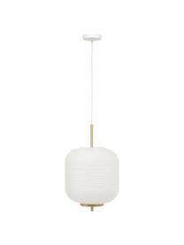 Lampa wisząca z papieru ryżowego Misaki, Biały, jasne drewno naturalne, Ø 35 x W 63 cm