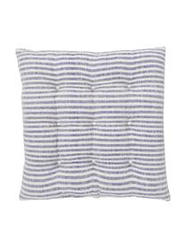 Gestreiftes Wende-Sitzkissen Lindsey aus recycelter Baumwolle, Bezug: 100% Baumwolle, GRS-zerti, Blau, B 40 x L 40 cm