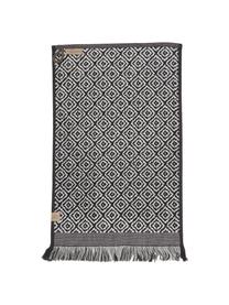 Handtuch Morocco in verschiedenen Größen, mit Rautenmuster, Schwarz, Weiß, Handtuch, B 50 x L 90 cm, 2 Stück