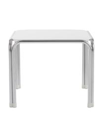 Table d'appoint Dyton, Blanc, couleur chrome, larg. 45 x haut. 35 cm