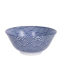 Handgemachte Porzellan-Schälchen Nippon in Blau/Weiß mit Essstäbchen, 4-er Set, Schälchen: Porzellan, Blau, Weiß, Braun, Set mit verschiedenen Größen