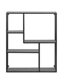 Wandrek Seaford van hout en metaal, Frame: gepoedercoat metaal, Hout, zwart, B 75 x H 91 cm
