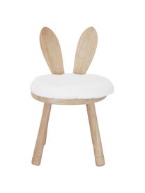 Silla infantil de madera con cojín Bunny, Madera clara, blanco crema, An 34 x Al 55 cm