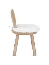 Chaise en bois avec coussin enfant Bunny, Bois d'hévéa, crème, larg. 34 x haut. 55 cm