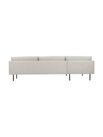 Canapé d'angle avec pieds en métal Moby, Tissu beige, larg. 280 x prof. 160 cm, méridienne à gauche