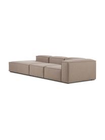 Szezlong modułowy XL Lennon, Tapicerka: 100% poliester Dzięki tka, Stelaż: lite drewno sosnowe, cert, Nogi: tworzywo sztuczne, Brązowa tkanina, S 357 x G 119 cm, oparcie prawostronne