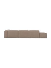 Szezlong modułowy XL Lennon, Tapicerka: 100% poliester Dzięki tka, Stelaż: lite drewno sosnowe, cert, Nogi: tworzywo sztuczne, Brązowa tkanina, S 357 x G 119 cm, oparcie prawostronne
