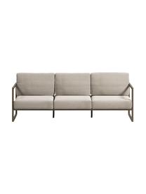 Canapé lounge de jardin 3 places Comova, Tissu gris clair, vert, larg. 225 x prof. 85 cm