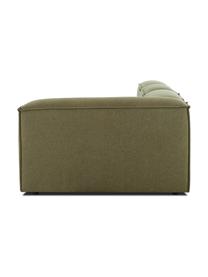 Diván modular grande Lennon, Tapizado: 100% poliéster Alta resis, Estructura: madera de pino maciza, ma, Patas: plástico, Tejido verde, An 357 x F 119 cm, respaldo derecho