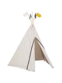 Dětské teepee z organické bavlny Hippie, 100 % organická bavlna, Šedá, béžová, Š 135 cm, V 135 cm