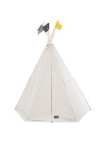 Dětské teepee z organické bavlny Hippie, 100 % organická bavlna, Šedá, béžová, Š 135 cm, V 135 cm