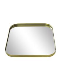 Specchio quadrato da parete con cornice ottonata Ivy, Cornice: metallo verniciato a polv, Retro: pannello di fibra a media, Superficie dello specchio: lastra di vetro, Dorato, Larg. 40 x Alt. 40 cm