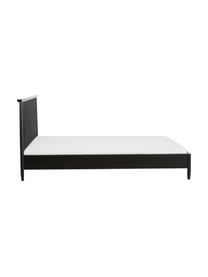 Letto in legno di pino massiccio con testiera Windsor, Legno di pino massiccio, certificato FSC, Legno di pino, nero, Larg. 180 x Lung. 200 cm