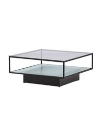 Konferenční stolek se skleněnou deskou Maglehem, Transparentní, černá, Š 90 cm, H 90 cm