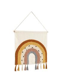 Decorazione da parete con motivo arcobaleno Tadea, Asta: legno di pino, Bianco crema, multicolore, Larg. 60 x Alt. 52 cm