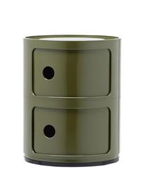 Design Container Componibili, 2 Elemente, Kunststoff, Greenguard-zertifiziert, Grün, glänzend, Ø 32 x H 40 cm