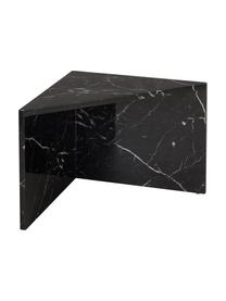Set 2 tavolini da salotto effetto marmo Vilma, Pannello di fibre a media densità (MDF) rivestito laccato, Nero marmorizzato, Set in varie misure