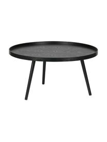 Table basse ronde Mesa, MDF (panneau en fibres de bois à densité moyenne) avec placage de pin, laqué, Noir, Ø 78 x haut. 39 cm