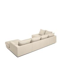 Sofá rinconera Tribeca, Tapizado: 100% poliéster Alta resis, Estructura: madera de pino maciza, Patas: madera de haya maciza pin, Tejido beige oscuro, An 356 x F 195 cm, chaise longue izquierda