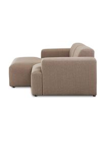 Canapé d'angle 3 places Melva, Tissu taupe, larg. 239 x prof. 143 cm, méridienne à gauche