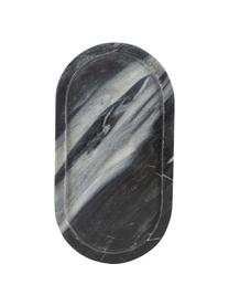 Vassoio decorativo in marmo nero e grigio Oval, Marmo, Nero, grigio, Larg. 28 x Prof. 15 cm