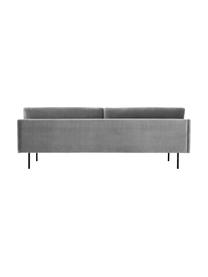 Fluwelen bank Moby (3-zits) met metalen poten, Bekleding: fluweel (hoogwaardig poly, Frame: massief grenenhout, FSC-g, Poten: gelakt metaal, Fluweel grijs, B 220 x D 95 cm