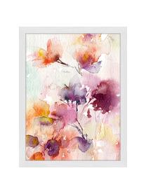 Ingelijste digitale print Abstract Flowers, Afbeelding: digitale print op papier,, Lijst: gelakt hout, Multicolour, B 33 cm x H 43 cm