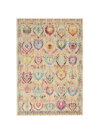 Niederflor-Teppich Kashan Vintage mit Ornamenten, Flor: 100% Polypropylen, Bunt, B 120 x L 180 cm (Größe S)