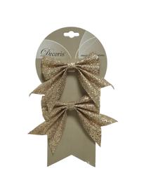 Schleife Glamour, Kunststoff, Goldfarben, B 19 x H 14 cm