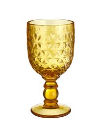 Verres à vin multicolore avec embossage décoratif, 6 élém., Verre, Multicolore, transparent, Ø 9 x haut. 17 cm