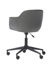 Chaise de bureau cuir synthétique gris Fiji, Cuir synthétique gris, larg. 66 x prof. 66 cm