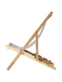 Leżak składany z drewna akacjowego Jola, Stelaż: drewno akacjowe olejowane, Drewno akacjowe, jasny szary, S 58 x W 98 cm