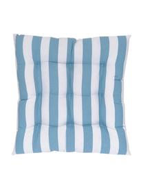 Gestreiftes Sitzkissen Timon in Blau/Weiß, Bezug: 100% Baumwolle, Blau, Weiß, B 40 x L 40 cm