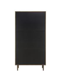 Kleiner Kleiderschrank Aries mit Wiener Geflecht, 2-türig, Gestell: Spanplatte mit Eichenholz, Beine: Massives Eichenholz, Wiener Geflecht: Zuckerrohr, Holz, dunkel lackiert, B 100 x H 194 cm
