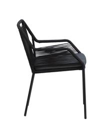 Sillas para exterior Elba, 2 uds., Tapizado: 100% poliéster, Estructura: metal galvanizado con pin, Negro, gris, An 56 x F 63 cm