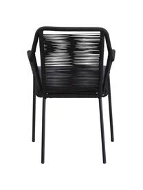 Sillas para exterior Elba, 2 uds., Tapizado: 100% poliéster, Estructura: metal galvanizado con pin, Negro, gris, An 56 x F 63 cm
