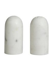 Salero y pimentero de mármol Isop, 2 uds., Mármol, Mármol blanco, Ø 4 x Al 8 cm