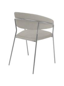 Sillas tapizadas en terciopelo Belle, 2 uds., Tapizado: terciopelo (100% poliéste, Estructura: acero con pintura en polv, Terciopelo gris, cromo, An 57 x Al 54 cm