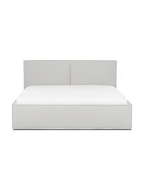 Letto imbottito con contenitore Dream, Rivestimento: poliestere (tessuto testu, Tessuto grigio chiaro, Larg. 200 x Lung. 200 cm