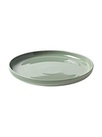 Talerz duży z porcelany Nessa, 4 szt., Porcelana twarda, Szałwiowy zielony, Ø 26 cm