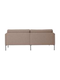 Kleine fluwelen hoekbank Fluente met metalen poten, Bekleding: 100% polyester De slijtva, Frame: massief grenenhout, FSC-g, Poten: gepoedercoat metaal, Geweven stof taupe, B 198 x D 152 cm, hoekdeel links