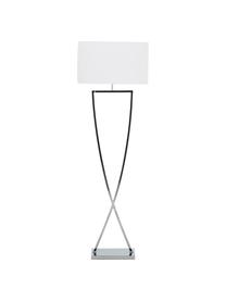 Lampadaire Toulouse, Blanc, couleur argentée, larg. 50 x haut. 157 cm