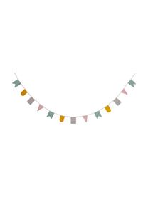 Ghirlanda in cotone organico Hip Hip Hurra, 300 cm, 100% cotone organico, certificato GOTS, Turchese, rosa, grigio, giallo, Lung. 300 x Alt. 15 cm