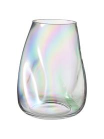 Wazon ze szkła dmuchanego Rainbow, Szkło dmuchane, Transparentny, opalizujący, Ø 18 x W 26 cm